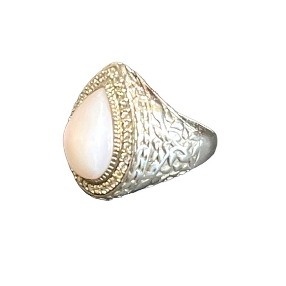 Stunning designer DP 925 sterling Moonstone fancy heavy handmade ring - Picture 4 of 11